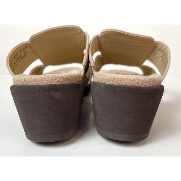 Rockport Sandals Womens 8.5 M Tan Nubuck Leather Wedge Walking Comfort Shoes - Picture 4 of 8